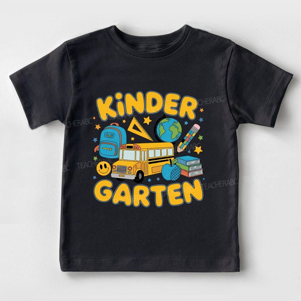 Personalized Grade Yellow School Bus School Supply Toddler T-shirts