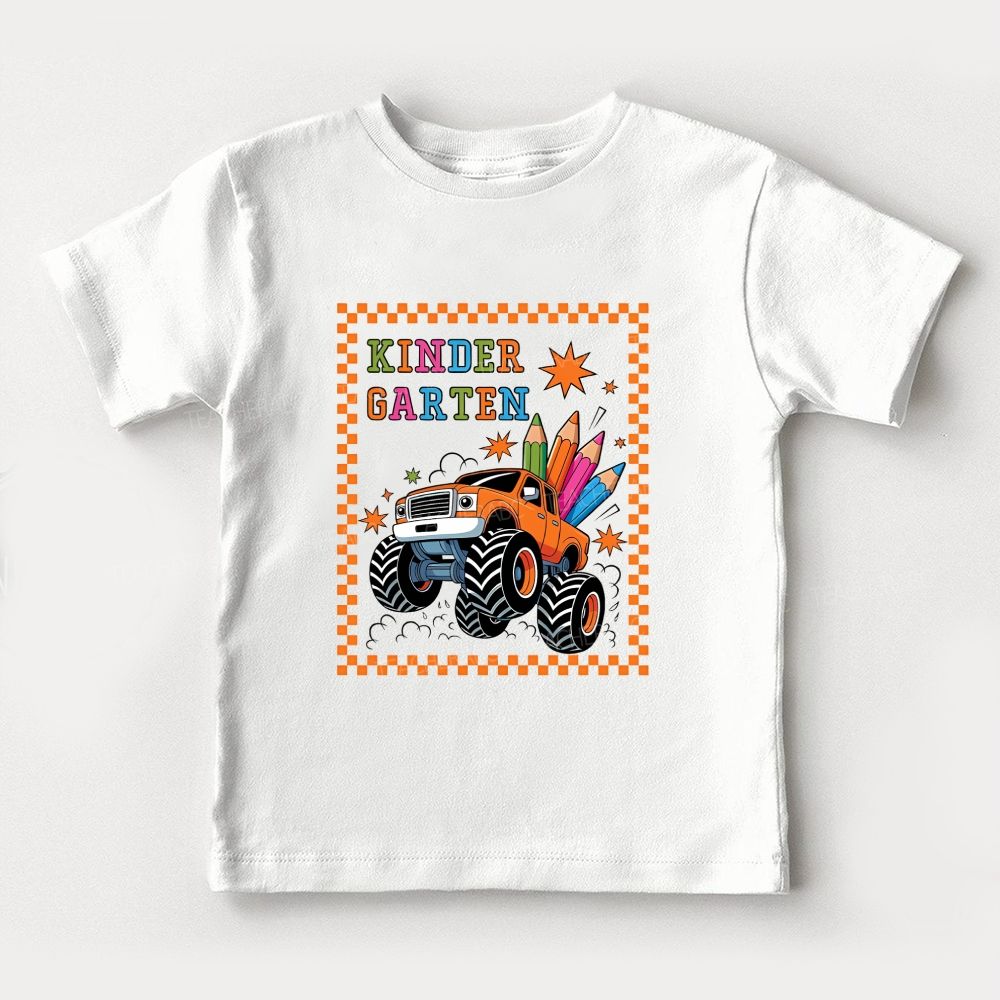 Personalized Grade Kindergarten Monster Truck Color Pencil Toddler T-shirts