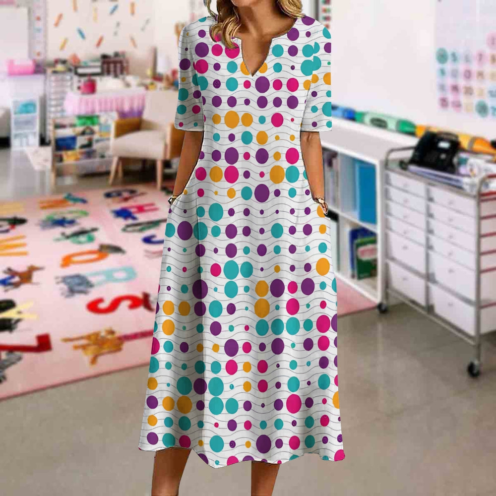 Curved Colorful Spheres Dress