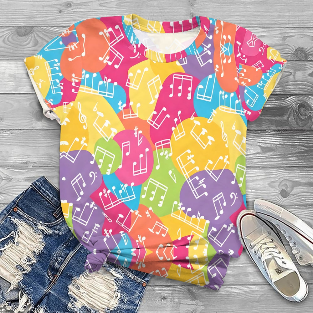 Immerse Yourself In A World Of Music Printed T-shirt
