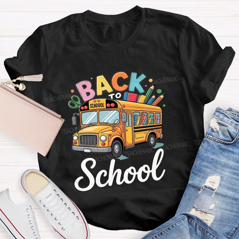 Back To School Yellow School Bus T-shirt