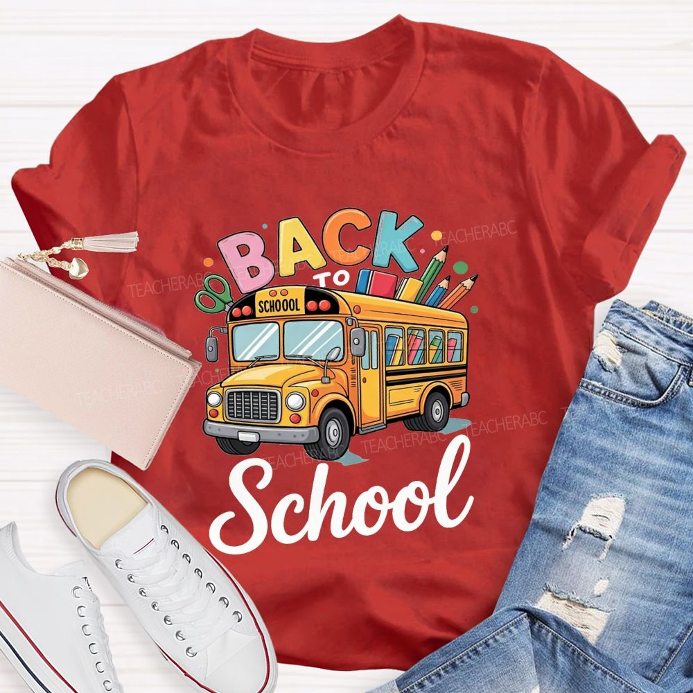 Back To School Yellow School Bus T-shirt