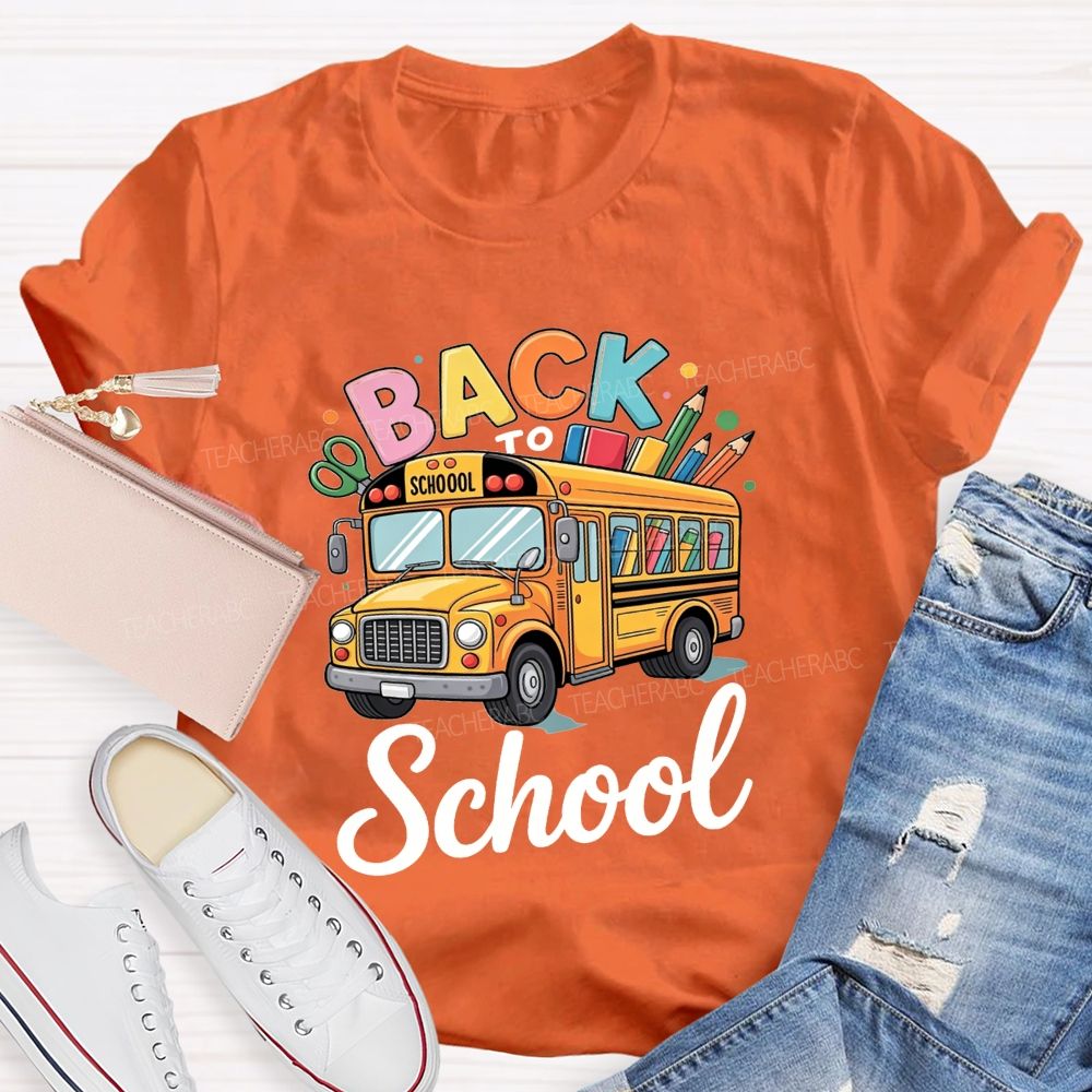 Back To School Yellow School Bus T-shirt