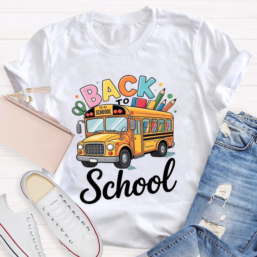 Back To School Yellow School Bus T-shirt