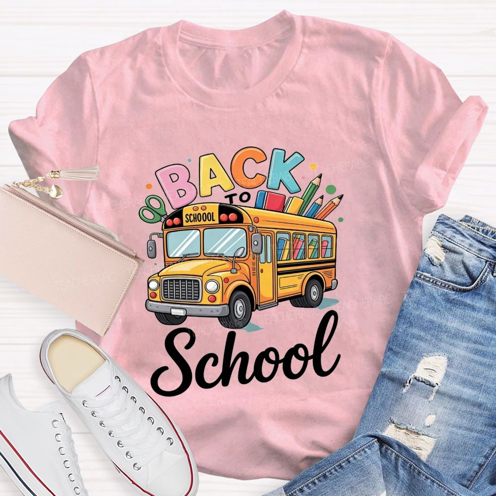 Back To School Yellow School Bus T-shirt