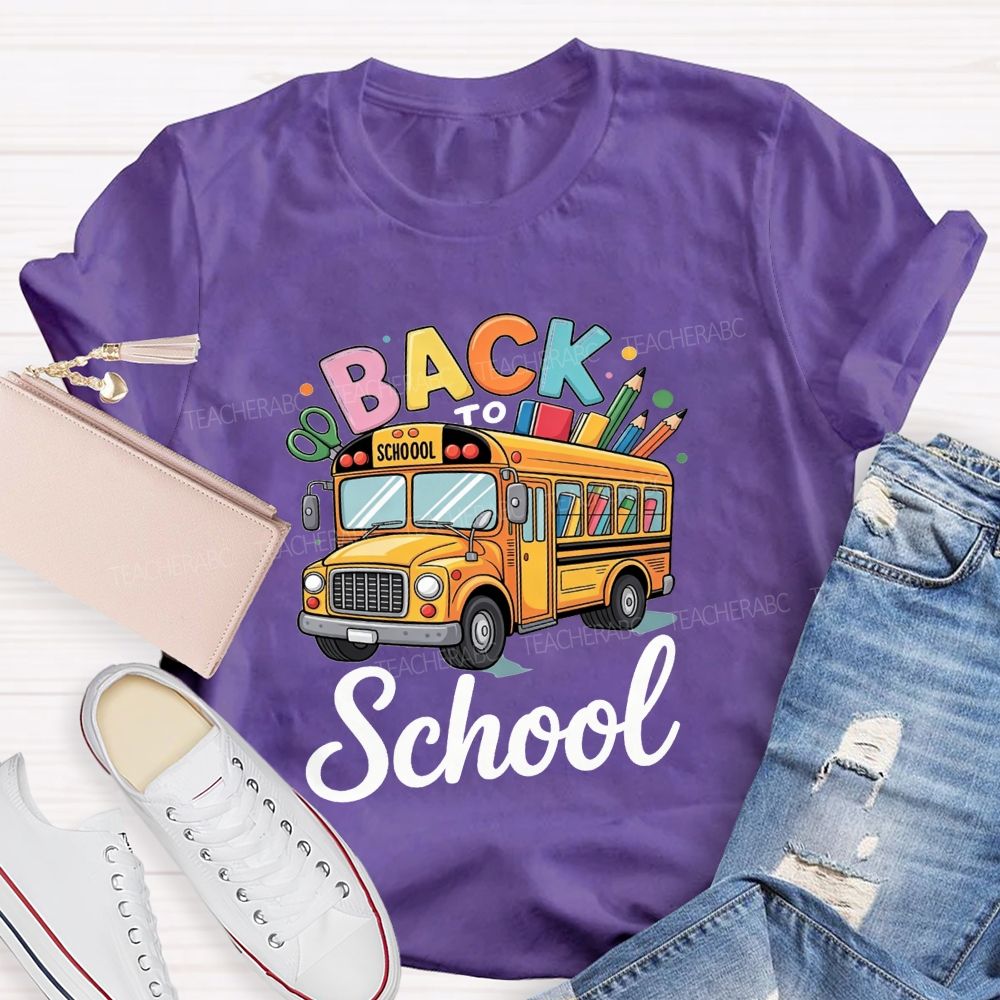 Back To School Yellow School Bus T-shirt