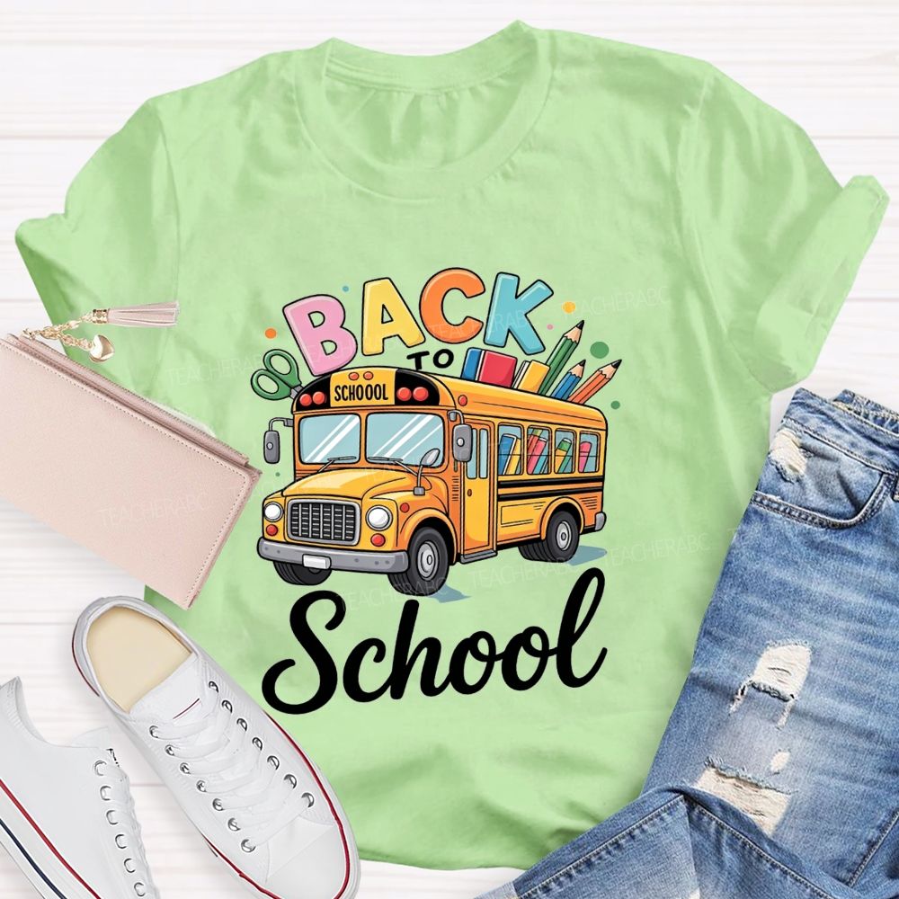 Back To School Yellow School Bus T-shirt