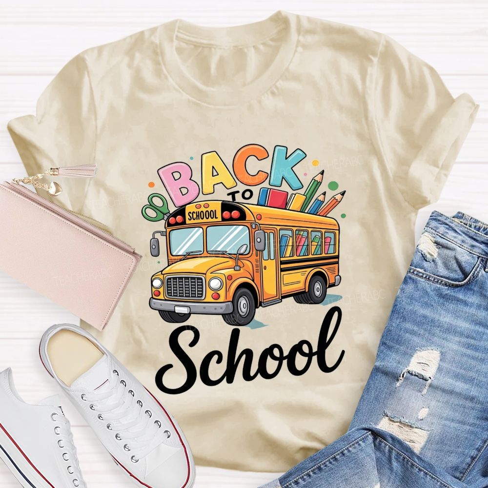 Back To School Yellow School Bus T-shirt