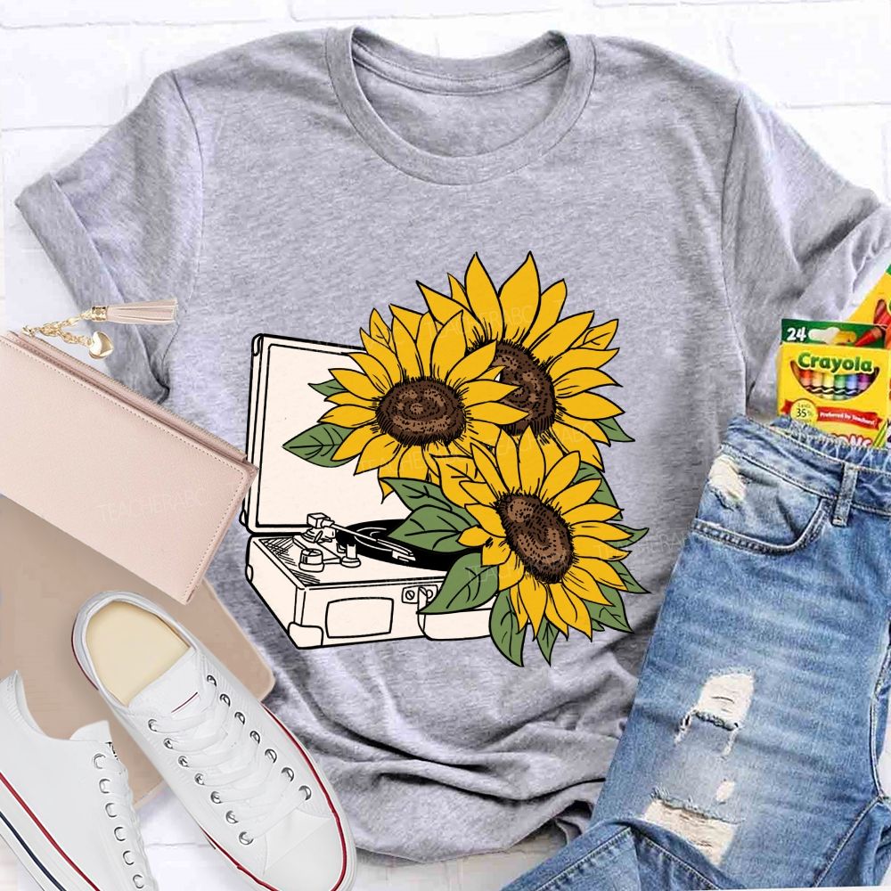 Sunflower Music Box Teacher T-shirt