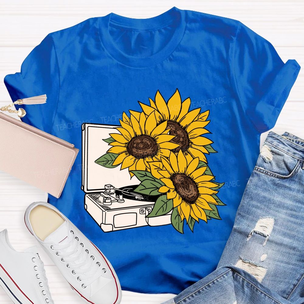 Sunflower Music Box Teacher T-shirt