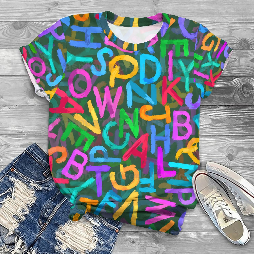Classic Alphabet All-Over Printed T-shirt