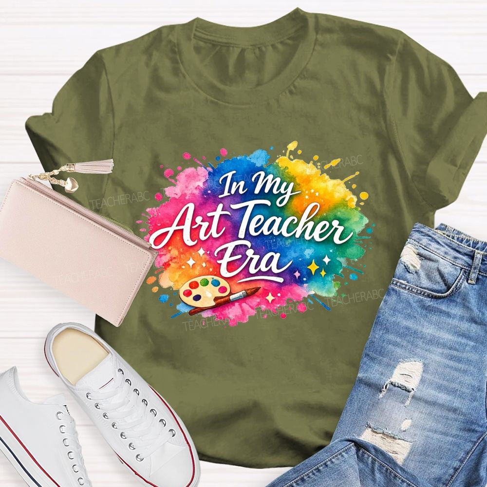 In My Art Teacher Era Watercolor Paint Splash Teacher T-shirt