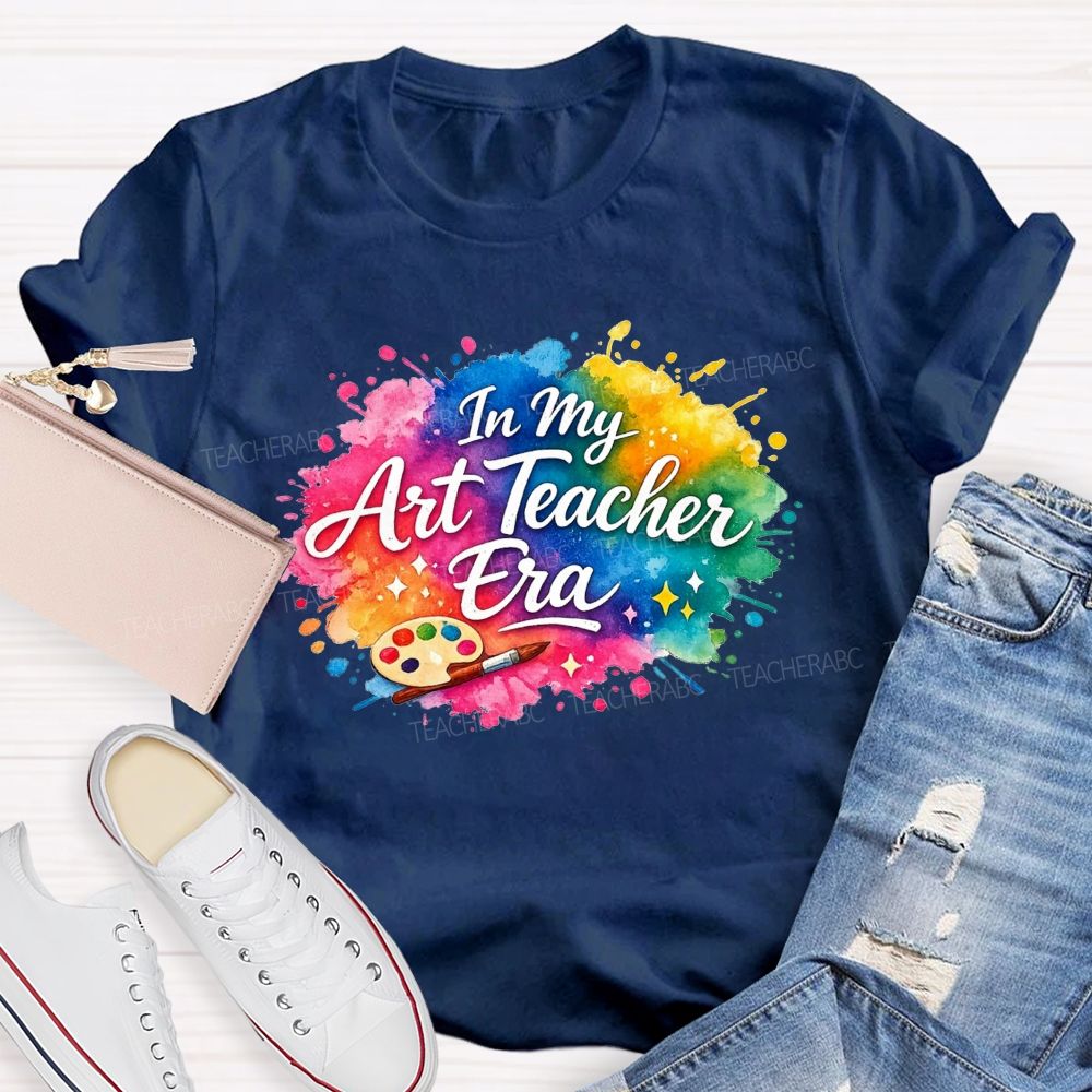 In My Art Teacher Era Watercolor Paint Splash Teacher T-shirt