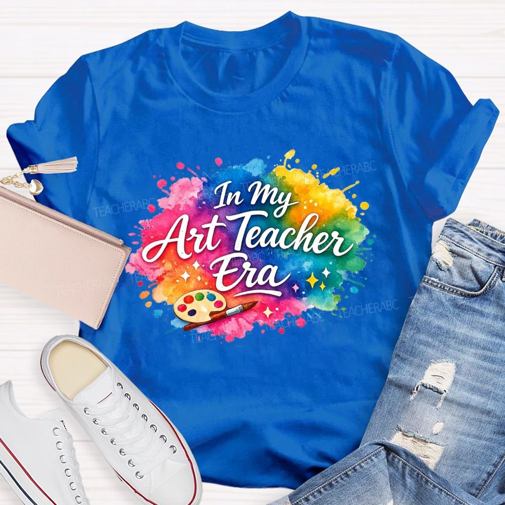 In My Art Teacher Era Watercolor Paint Splash Teacher T-shirt