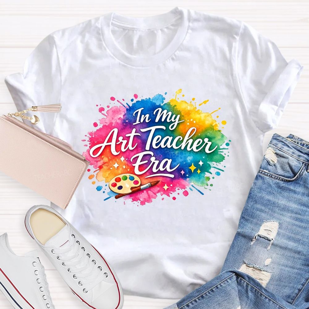 In My Art Teacher Era Watercolor Paint Splash Teacher T-shirt
