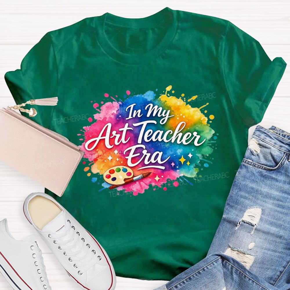 In My Art Teacher Era Watercolor Paint Splash Teacher T-shirt