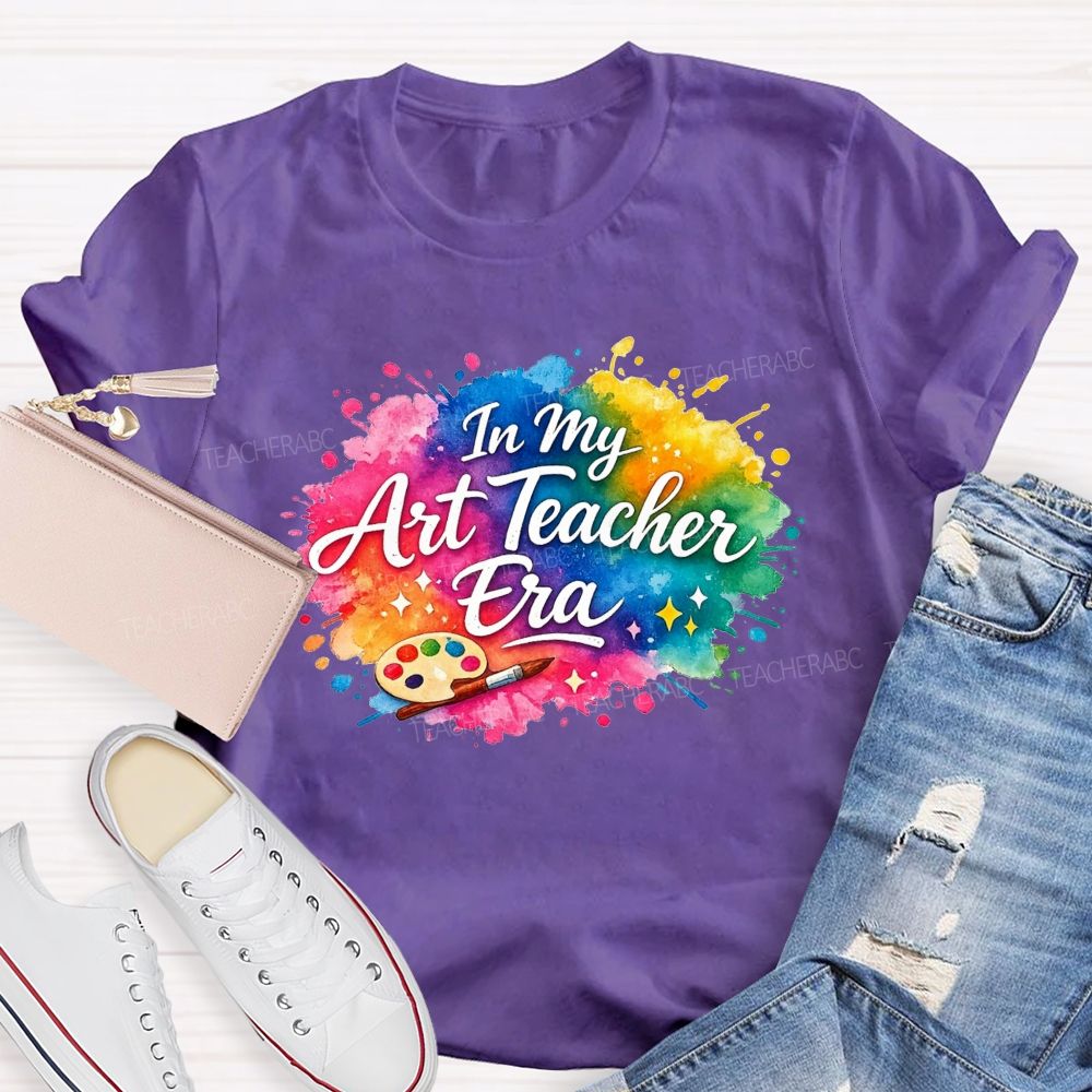 In My Art Teacher Era Watercolor Paint Splash Teacher T-shirt