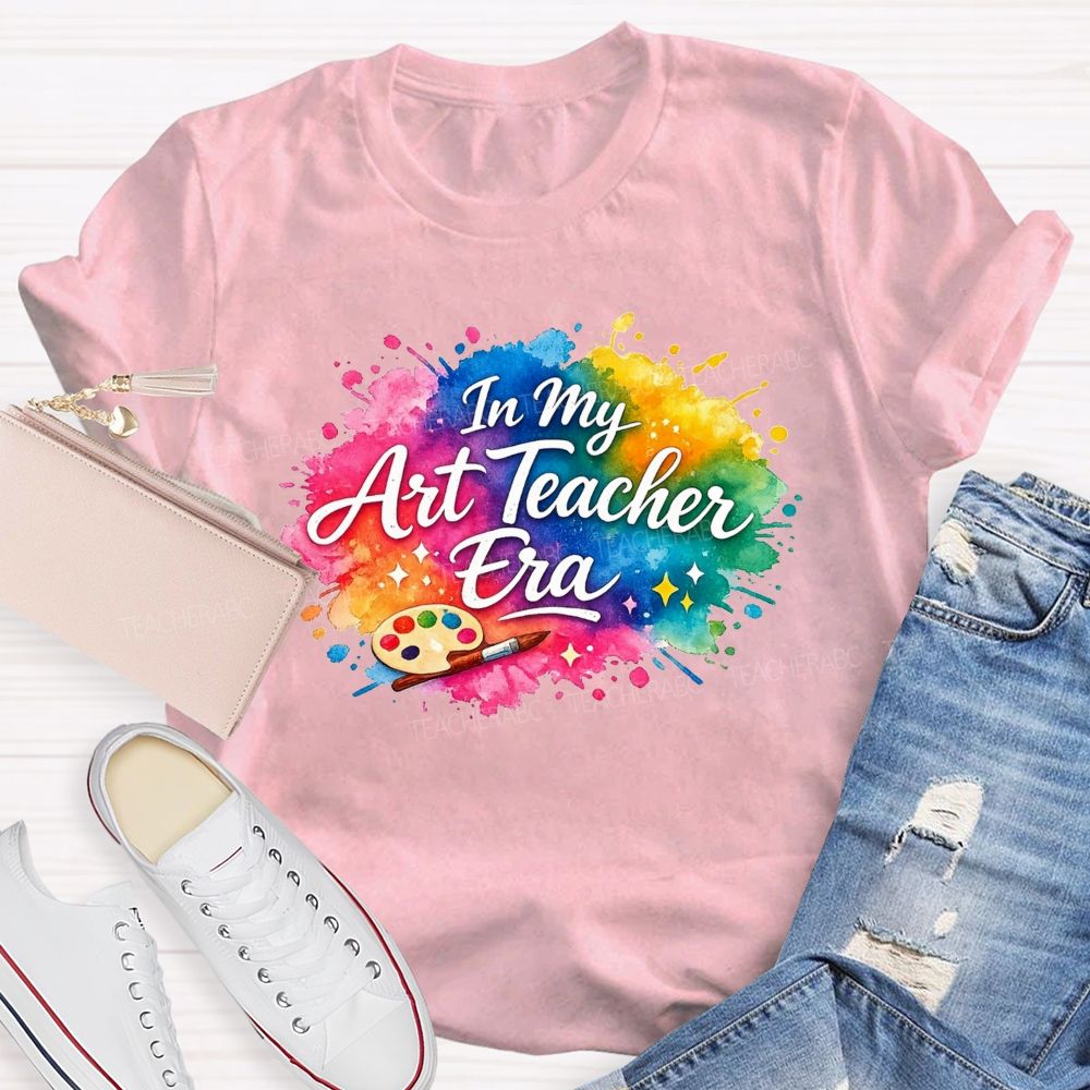 In My Art Teacher Era Watercolor Paint Splash Teacher T-shirt