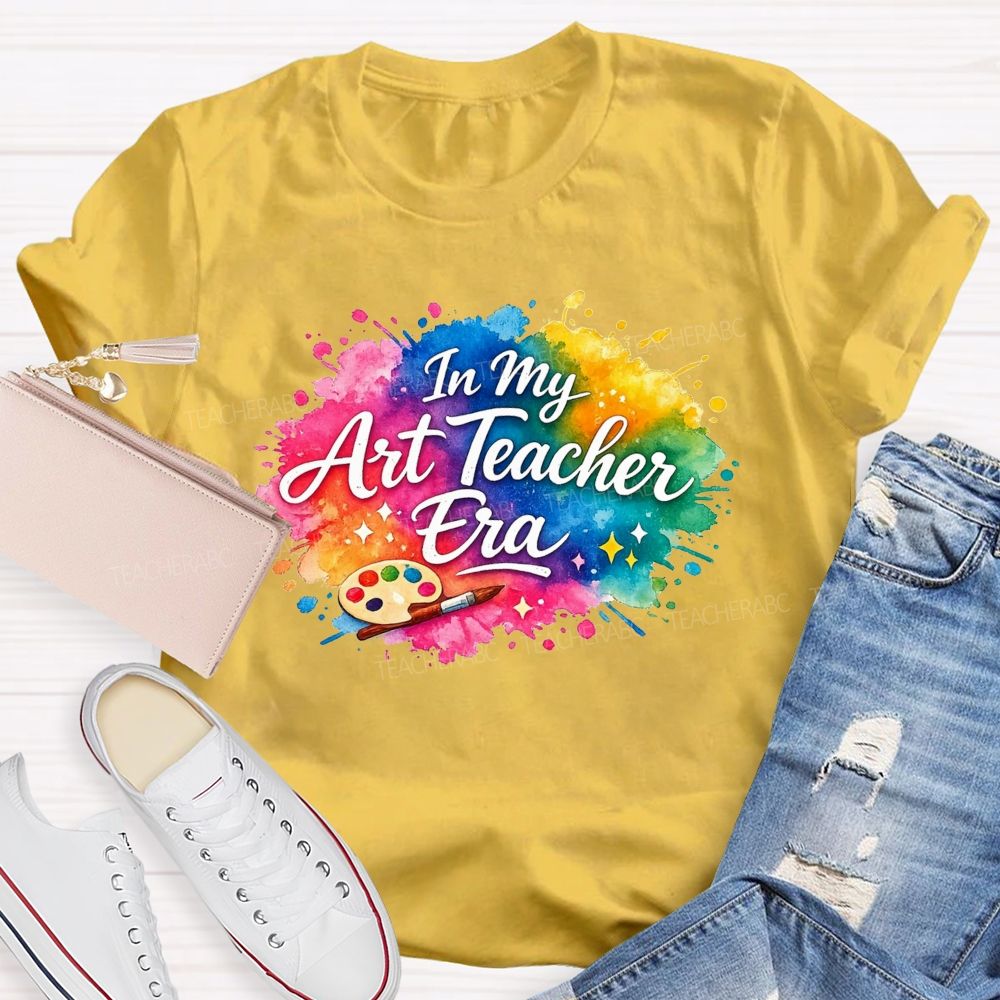 In My Art Teacher Era Watercolor Paint Splash Teacher T-shirt