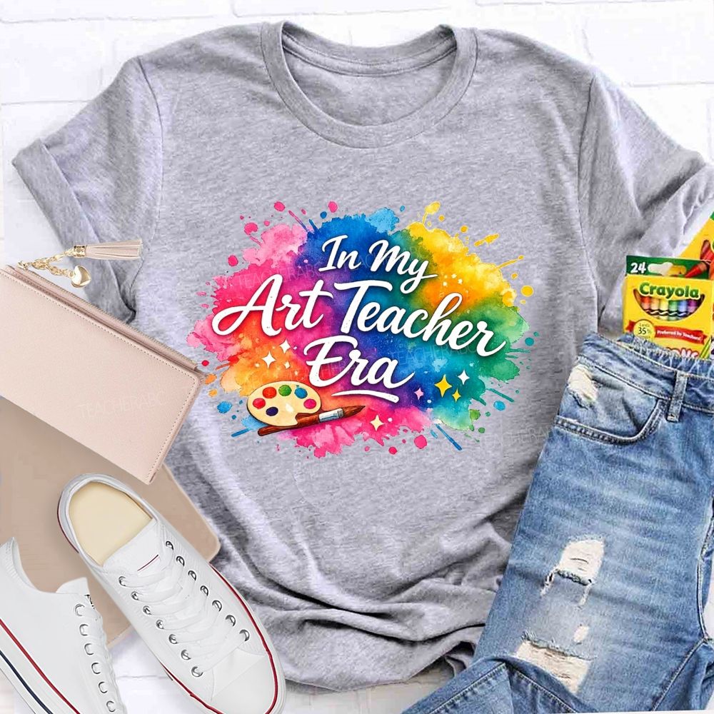In My Art Teacher Era Watercolor Paint Splash Teacher T-shirt
