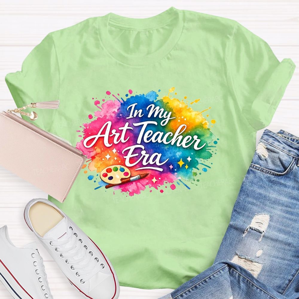 In My Art Teacher Era Watercolor Paint Splash Teacher T-shirt