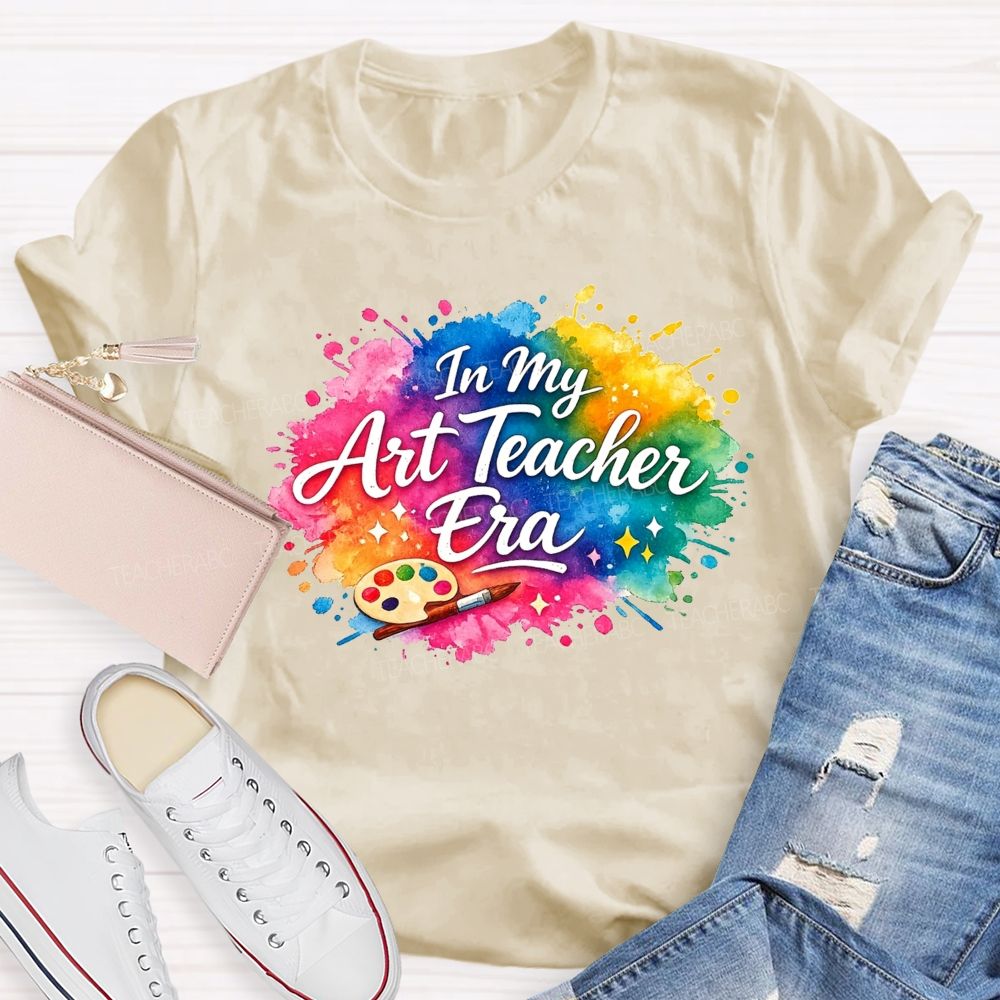 In My Art Teacher Era Watercolor Paint Splash Teacher T-shirt