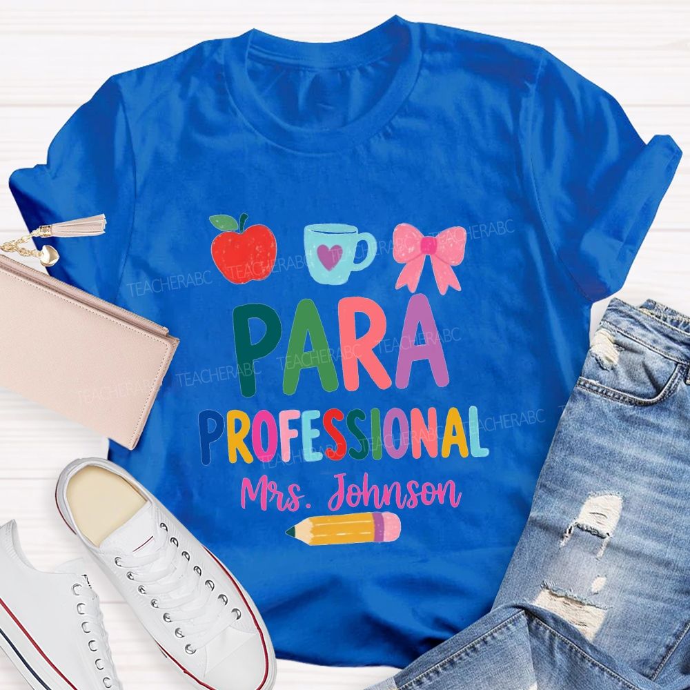 Personalized Name Para Professional Apple Bow Coffee T-shirt