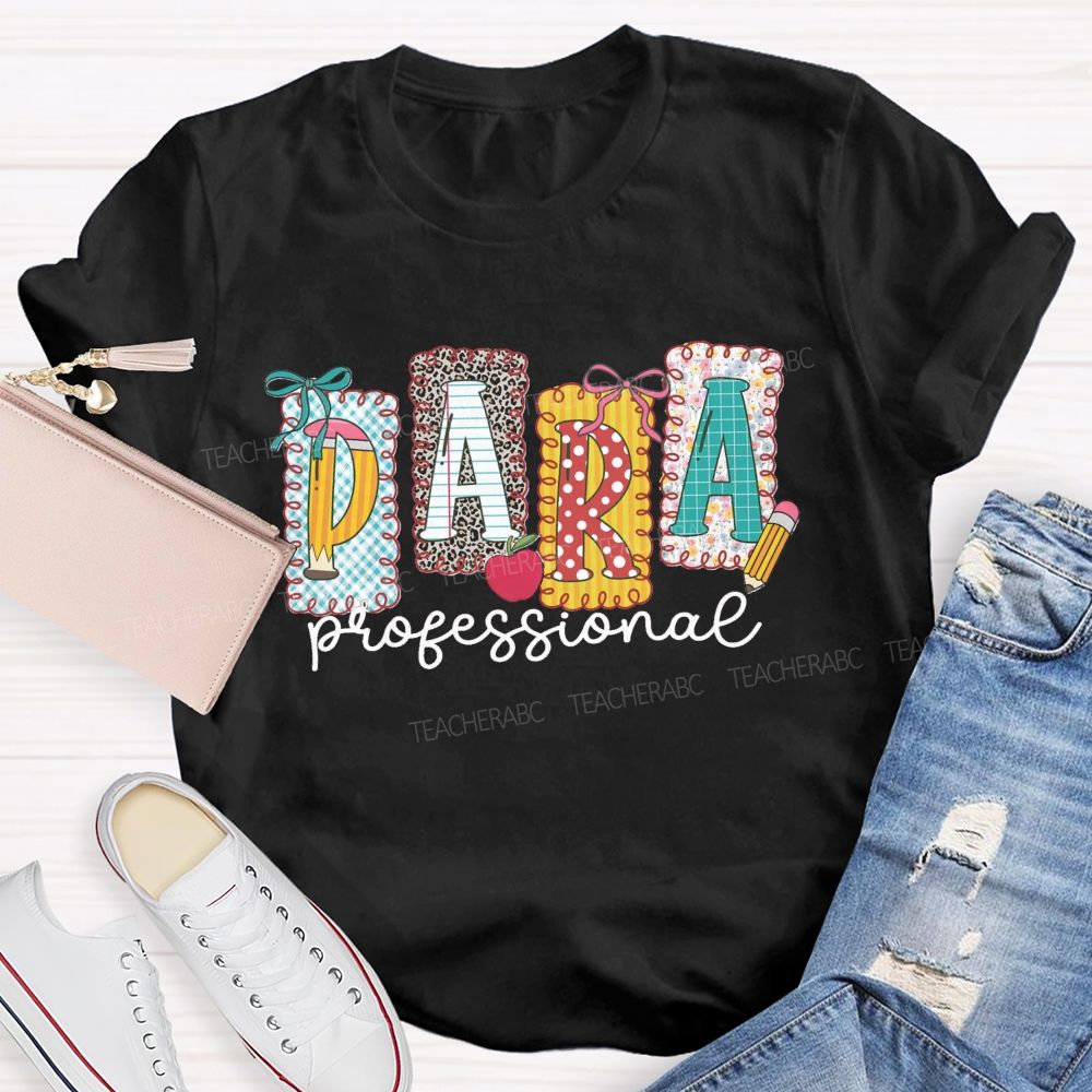 Personalized Name Leopard Pencil Para Teacher T-Shirt