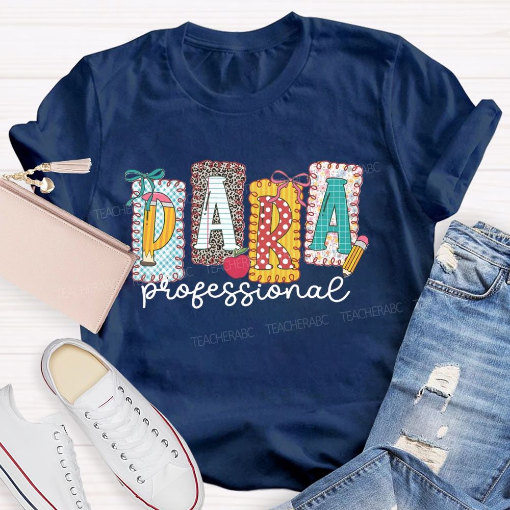 Personalized Name Leopard Pencil Para Teacher T-Shirt
