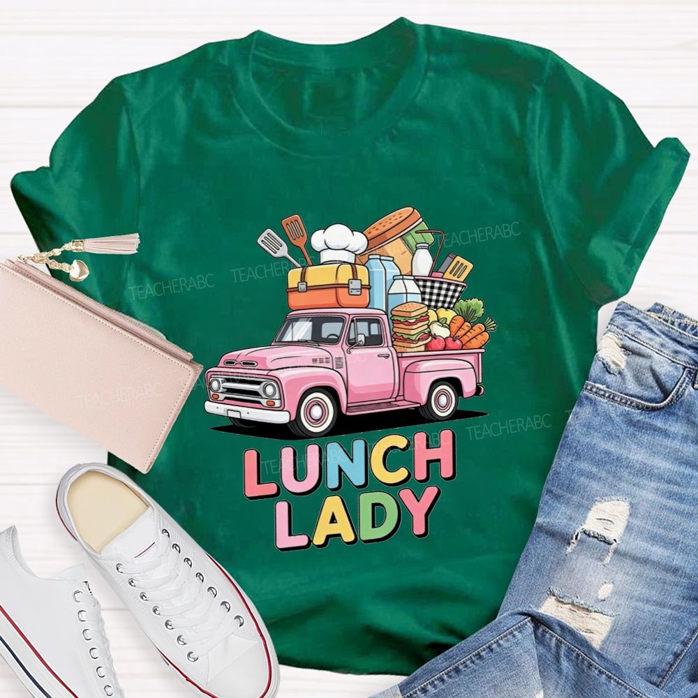 Lunch Lady Rainbow Bubble Letter T-shirt