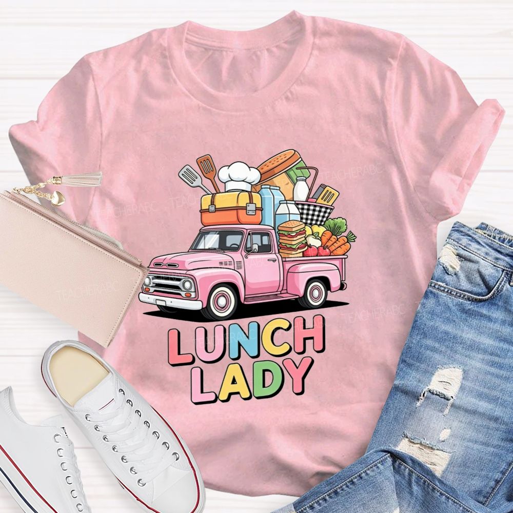 Lunch Lady Rainbow Bubble Letter T-shirt