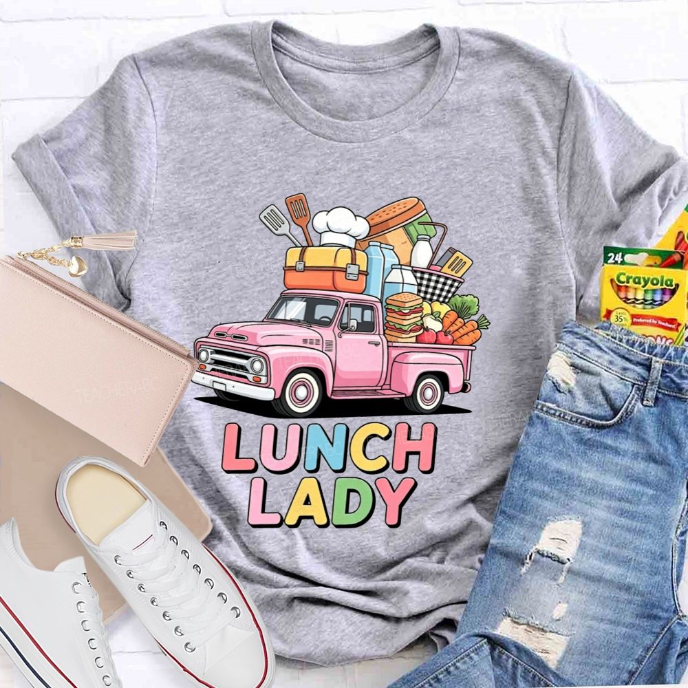 Lunch Lady Rainbow Bubble Letter T-shirt