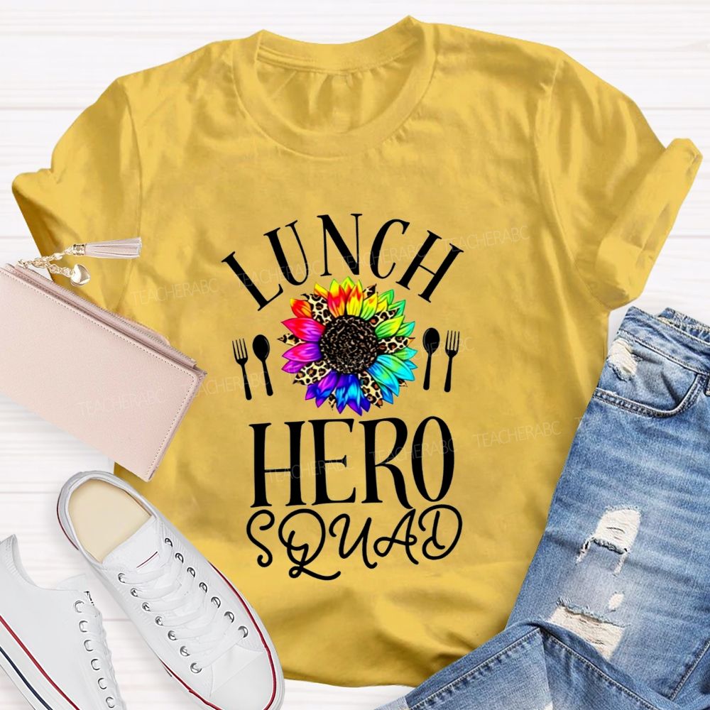 Lunch Hero Squad Rainbow Sunflower T-shirt