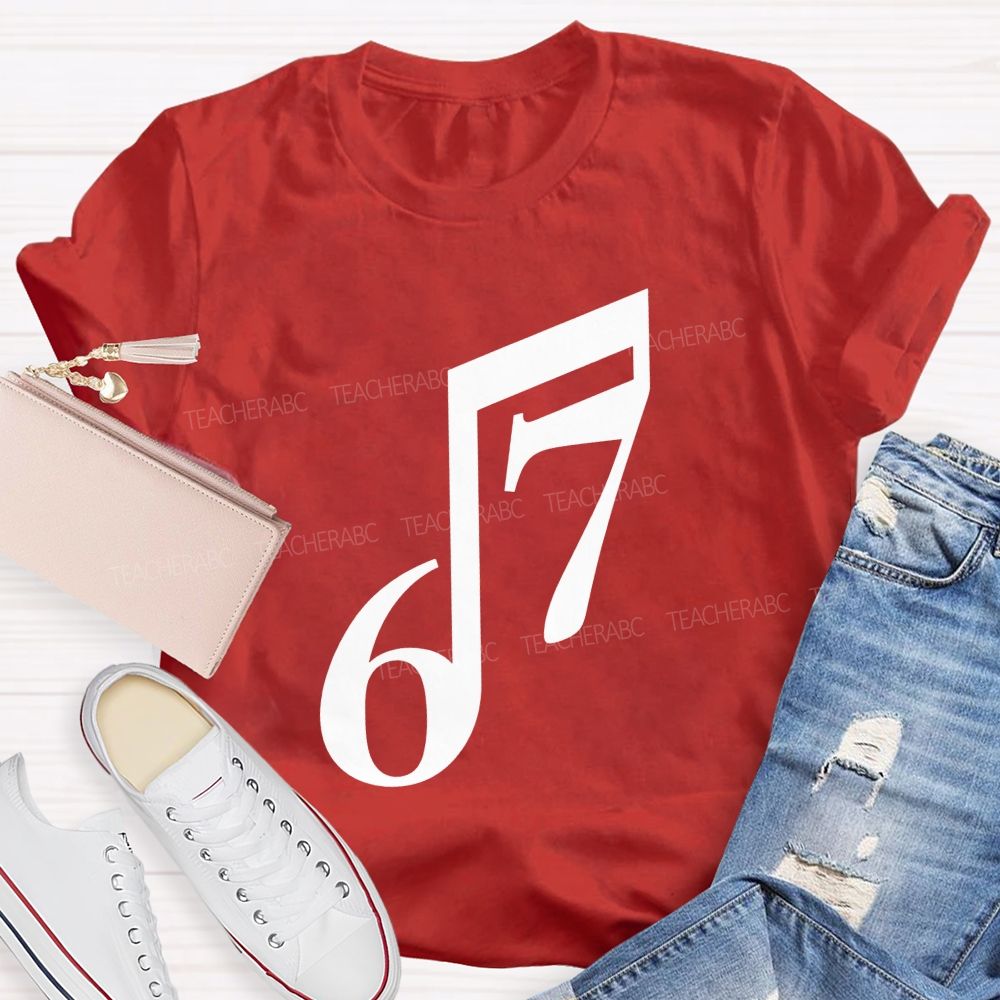 Six Seven Musical Note Minimalist Music Teacher T-shirt