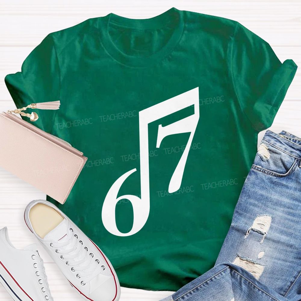 Six Seven Musical Note Minimalist Music Teacher T-shirt