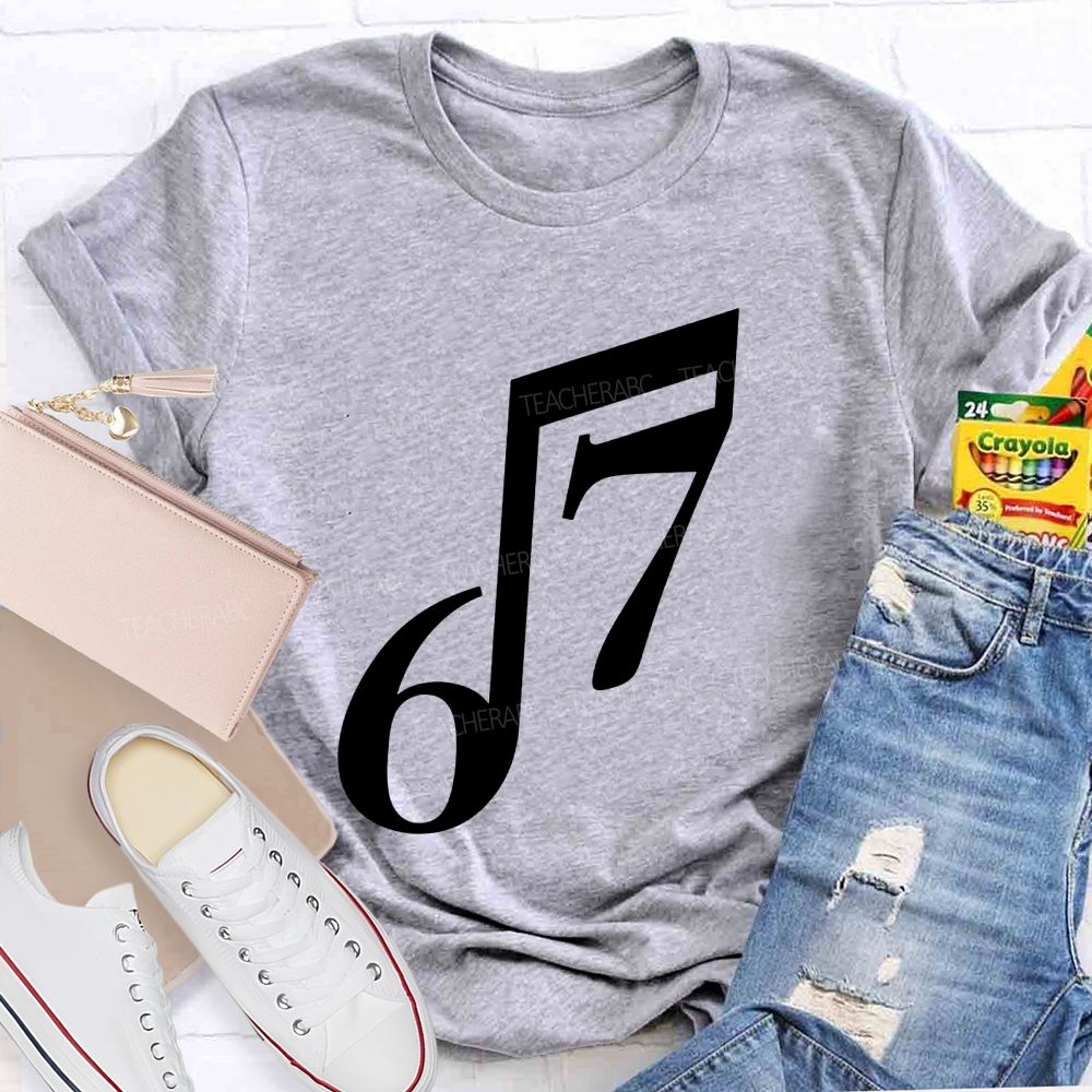Six Seven Musical Note Minimalist Music Teacher T-shirt