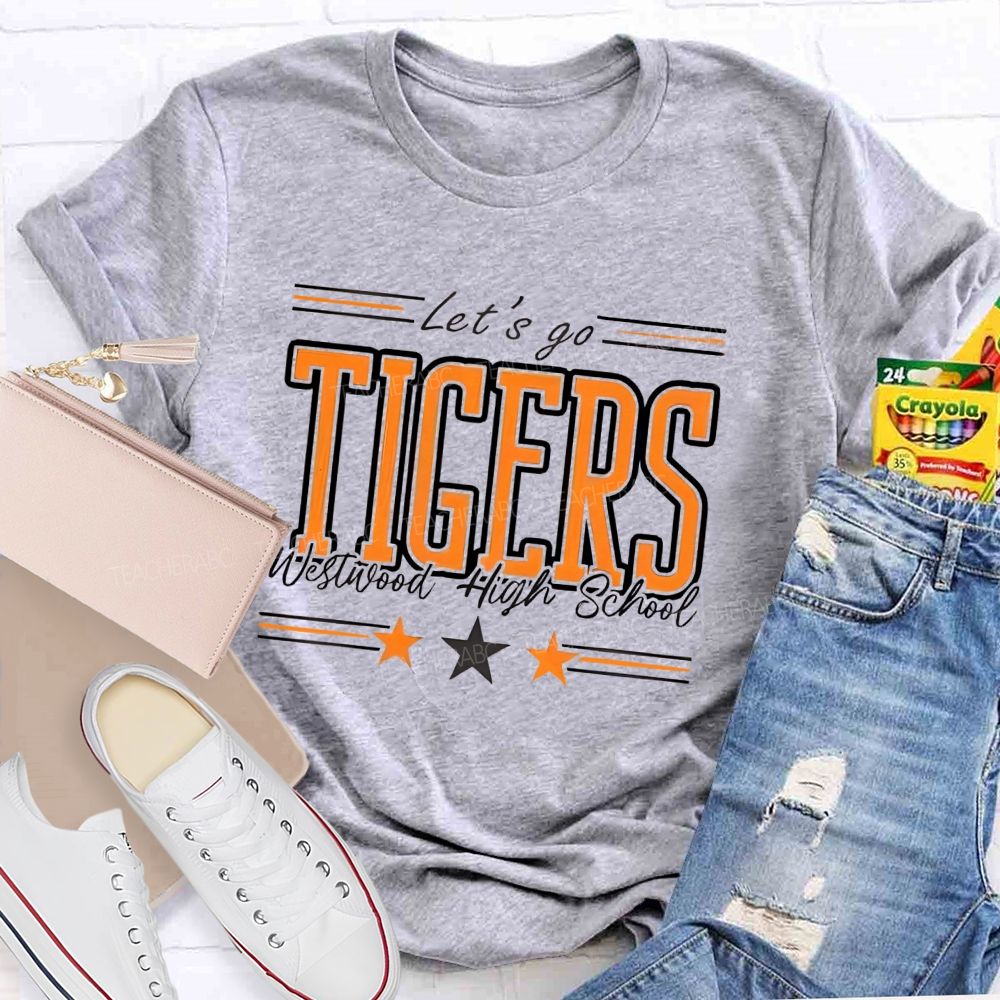 Personalized Mascot Let'S Go Tigers Teacher T-Shirt