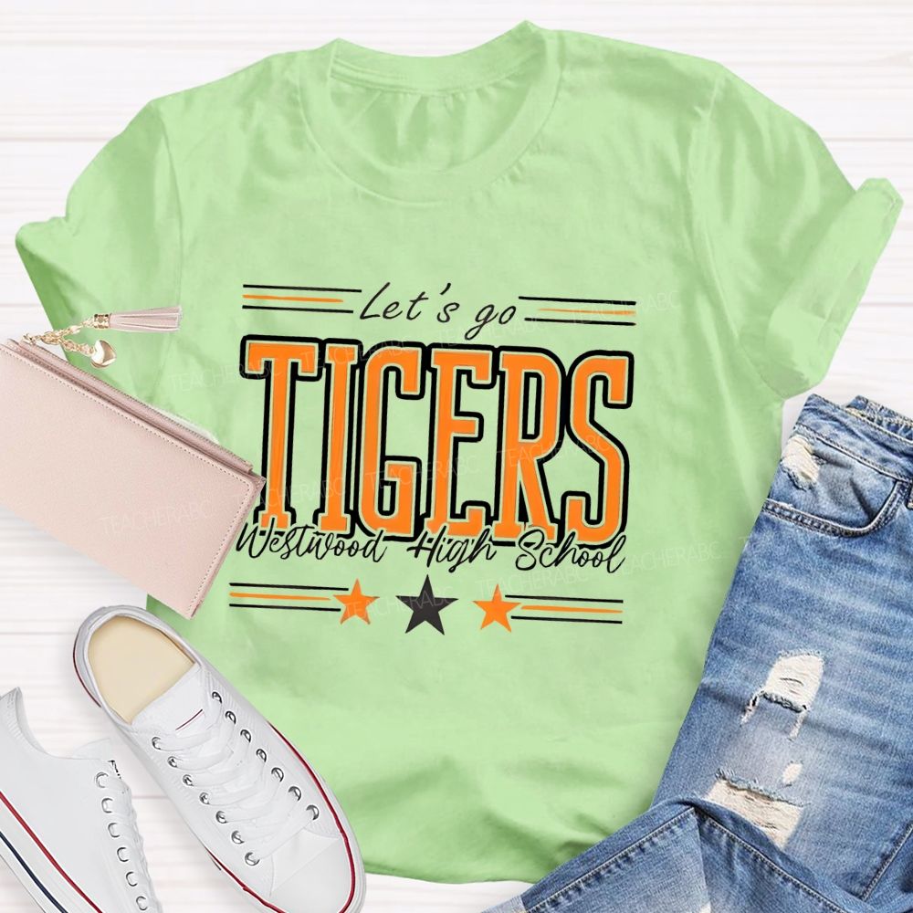 Personalized Mascot Let'S Go Tigers Teacher T-Shirt