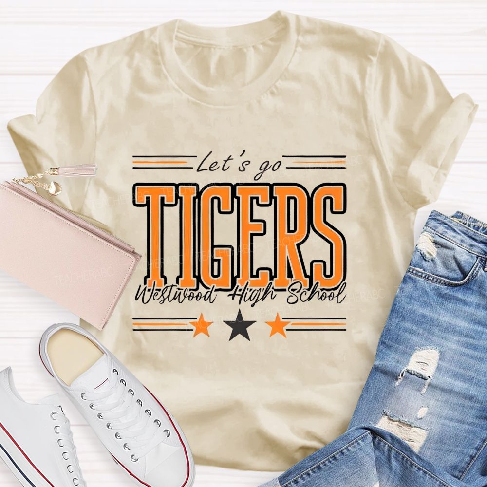 Personalized Mascot Let'S Go Tigers Teacher T-Shirt