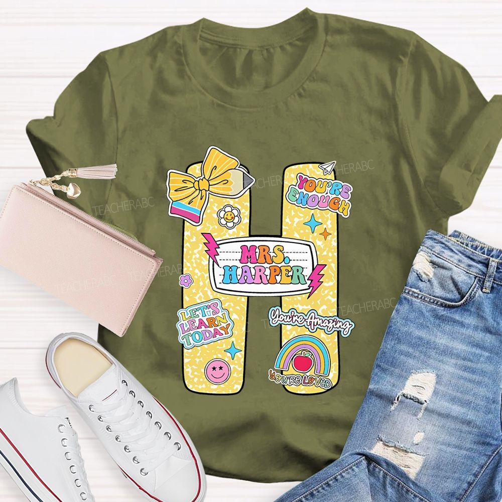 Personalized Name You'Re Enough Let'S Learn Today Teacher T-Shirt