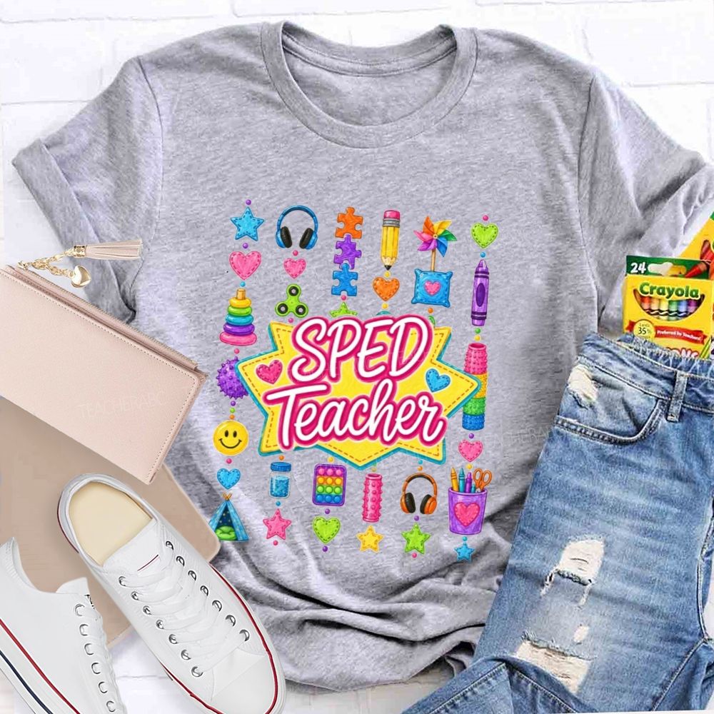 Sped Teacher Sensory Kids Doodle Star Teacher T-shirt