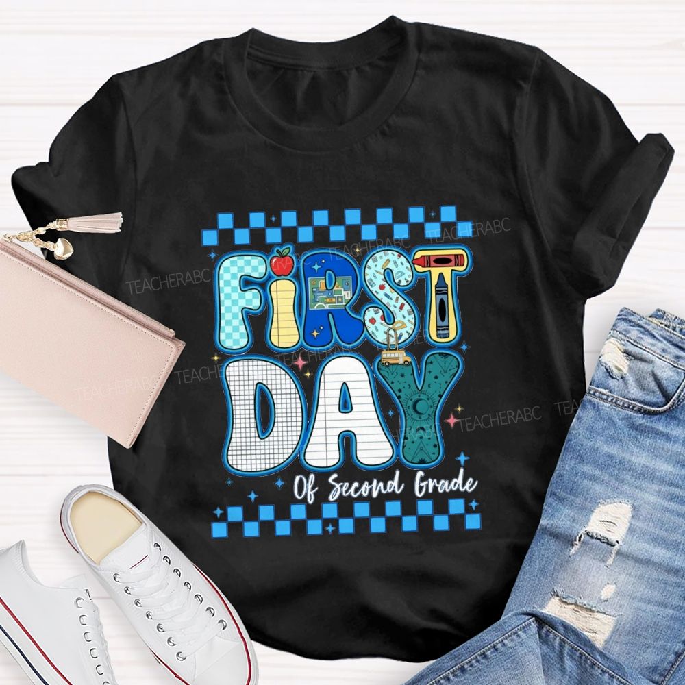 Personalized Grade First Day Of Second Grade Teacher T-shirt