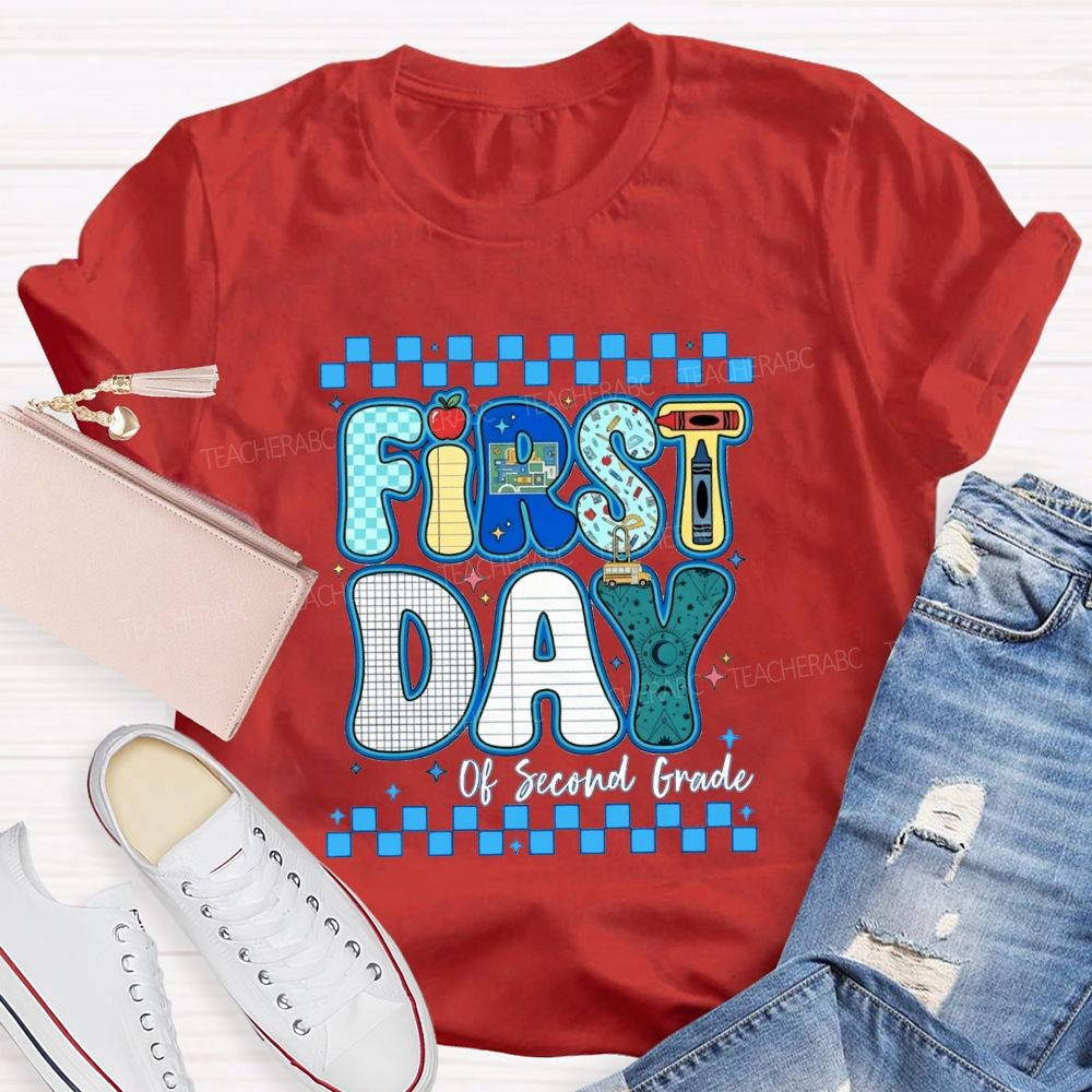 Personalized Grade First Day Of Second Grade Teacher T-shirt