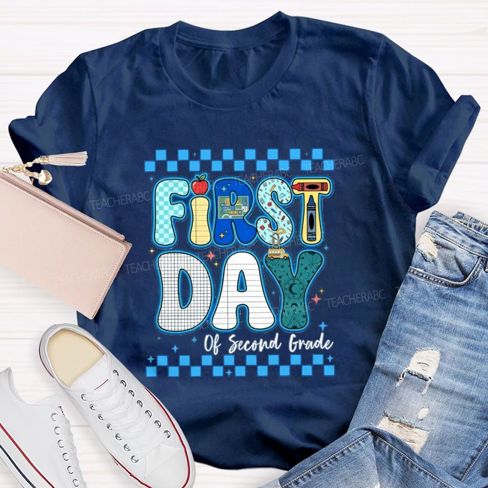Personalized Grade First Day Of Second Grade Teacher T-shirt