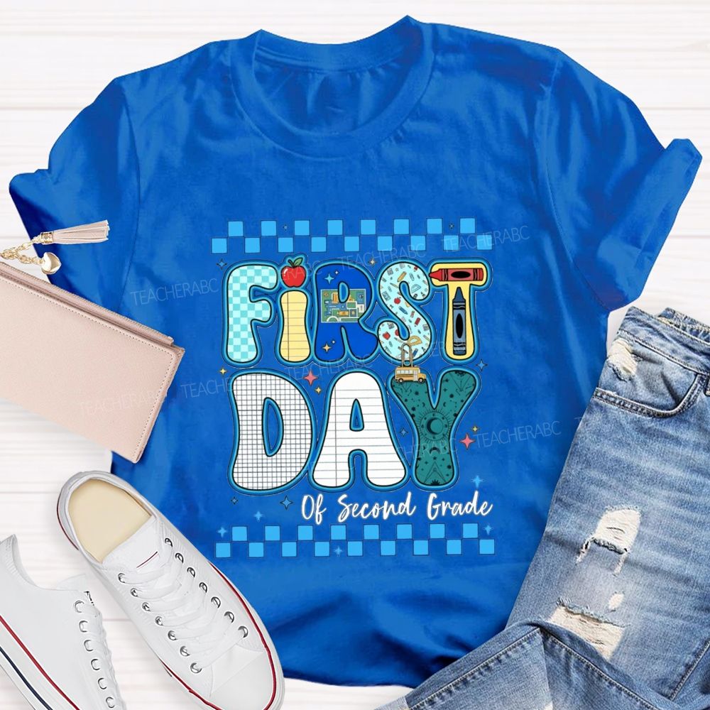 Personalized Grade First Day Of Second Grade Teacher T-shirt