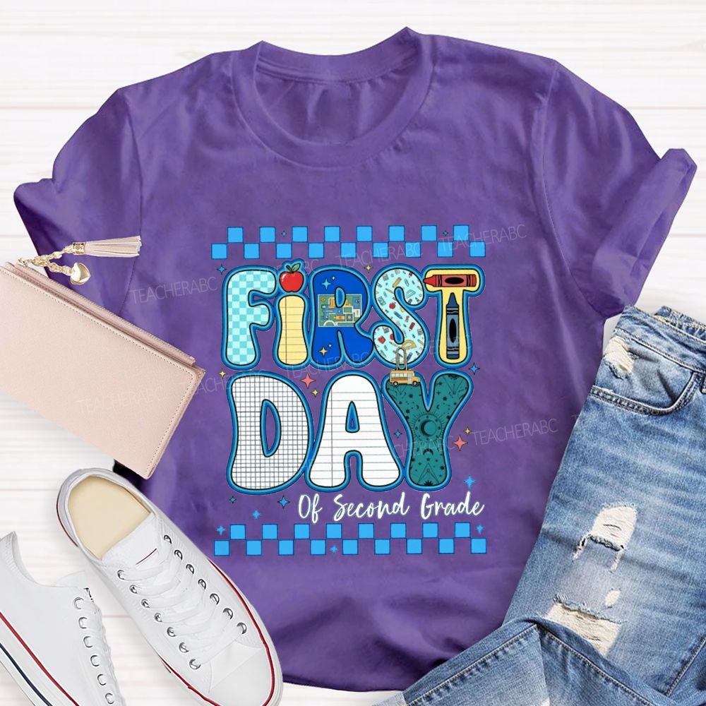 Personalized Grade First Day Of Second Grade Teacher T-shirt