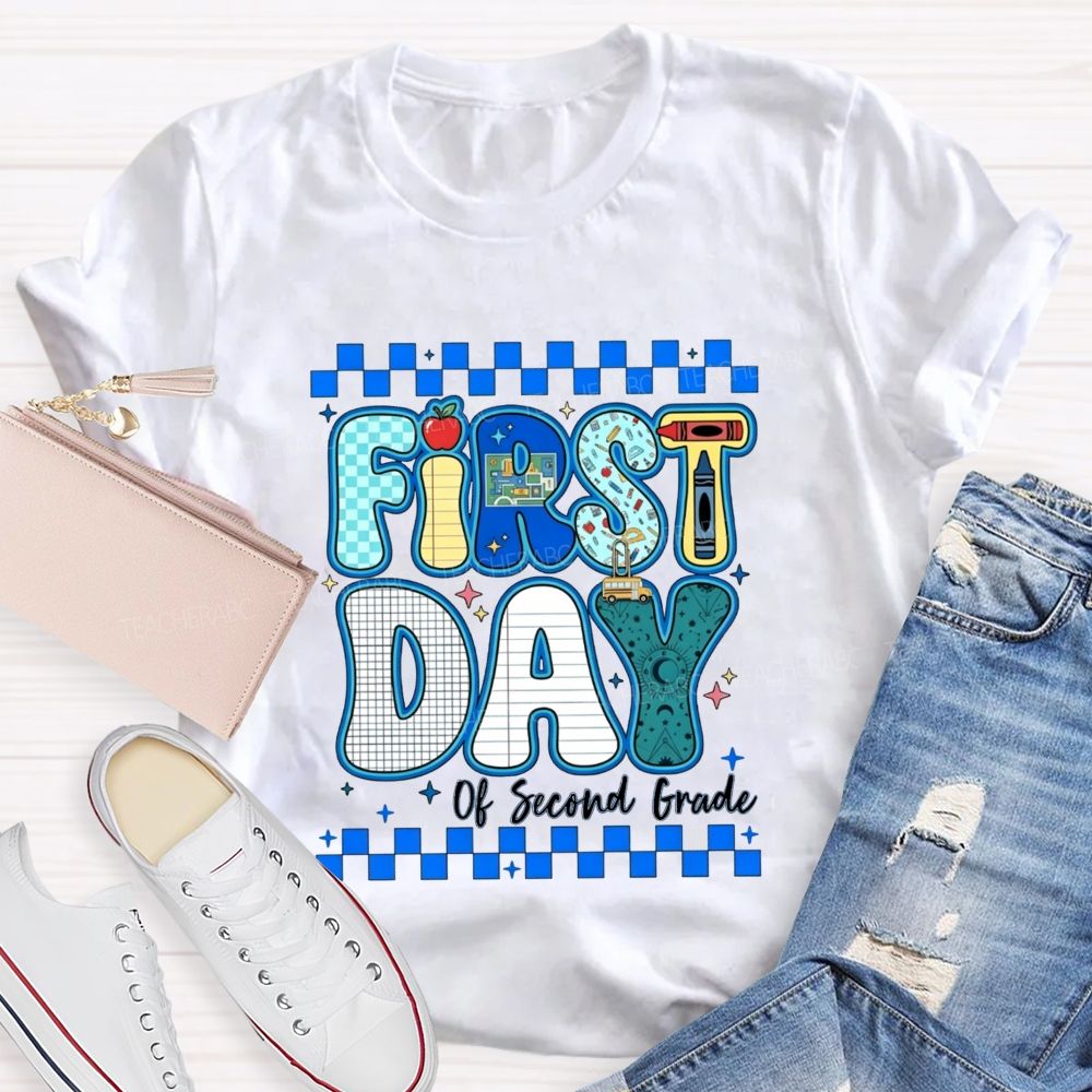 Personalized Grade First Day Of Second Grade Teacher T-shirt