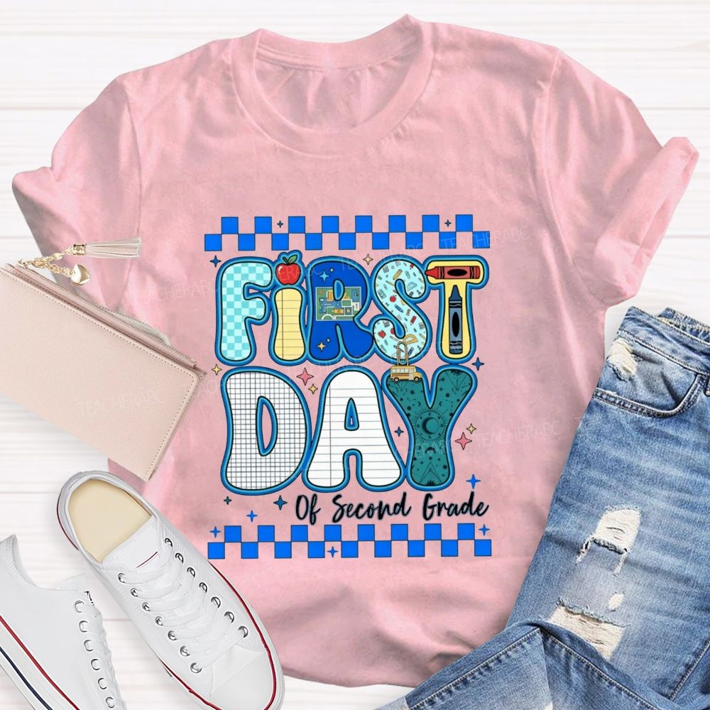 Personalized Grade First Day Of Second Grade Teacher T-shirt