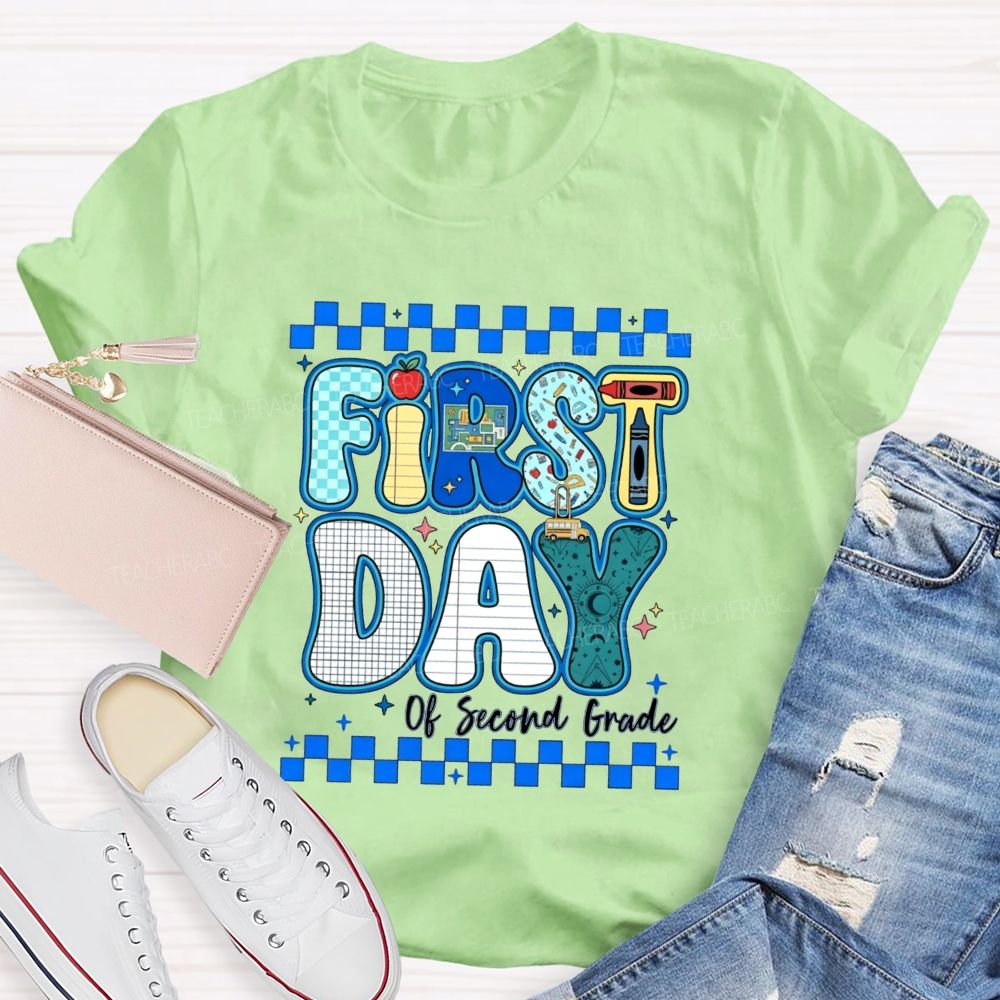 Personalized Grade First Day Of Second Grade Teacher T-shirt
