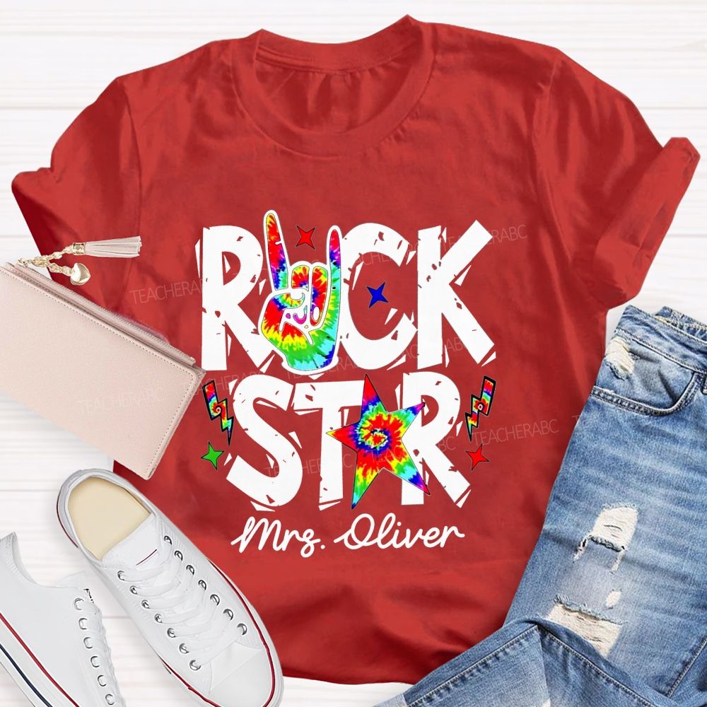 Personalized Name This Teacher Is A Total Rock Star Music Teacher T-shirt